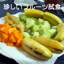 珍しいフルーツを試食
